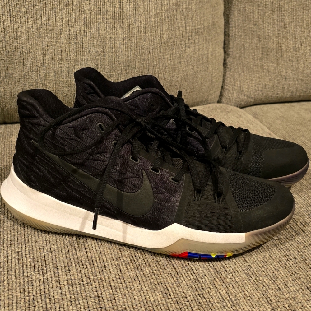 Nike Kyrie 3 Black Multi-Color - Mens Size 12  Swoosh Sneakers‎ Shoes.